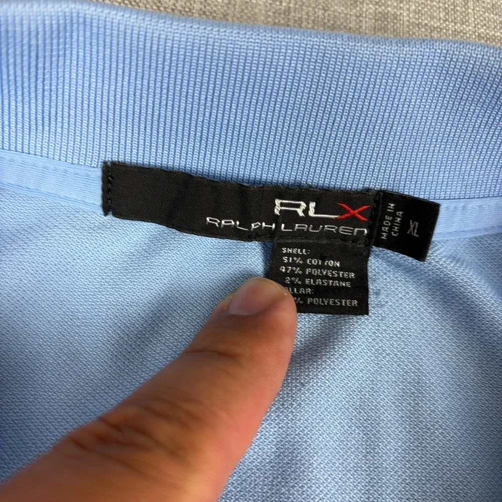 RLX Ralph Lauren Polo Shirt Mens XL Blue Punta Mita Golf Stretch Short Sleeve